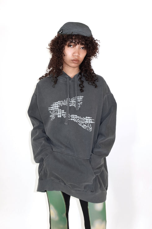 LOGO WASHED HOODIE -CHARCOAL- *Last1